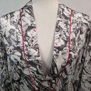 Vintage 90s Marilyn Monroe Warners Satin Robe S Hollywood Glam Graphic Pinup